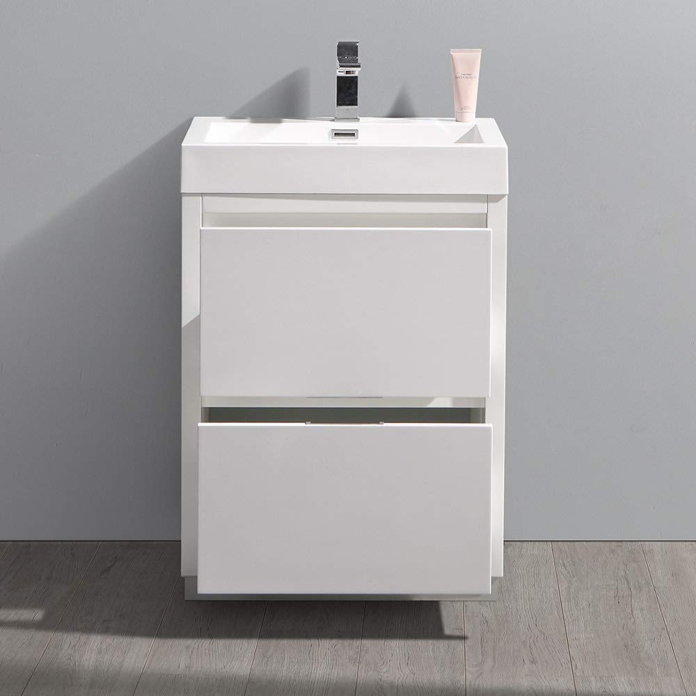 Fresca FCB8424WH-I Fresca Valencia 24" Glossy White Free Standing Modern Bathroom Vanity