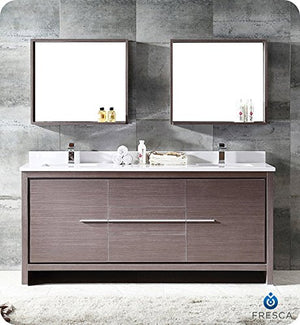 Fresca FCB8172GO Fresca Allier 72" Gray Oak Modern Double Sink Bathroom Cabinet