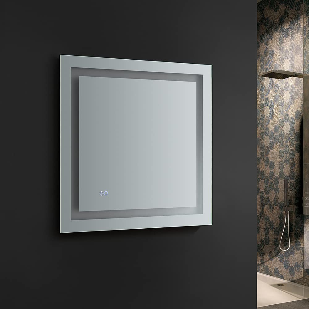 Fresca FMR023030 Fresca Santo 30" Wide x 30" Tall Bathroom Mirror w/ LED Lighting and Defogger