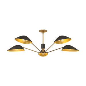 Alora PD550545MBAG OSCAR 46" PD MATTE BLACK AGED GOLD ROD 46 5X60W E26