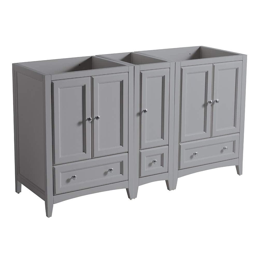 Fresca FCB20-241224GR Fresca Oxford 60" Gray Traditional Double Sink Bathroom Cabinets