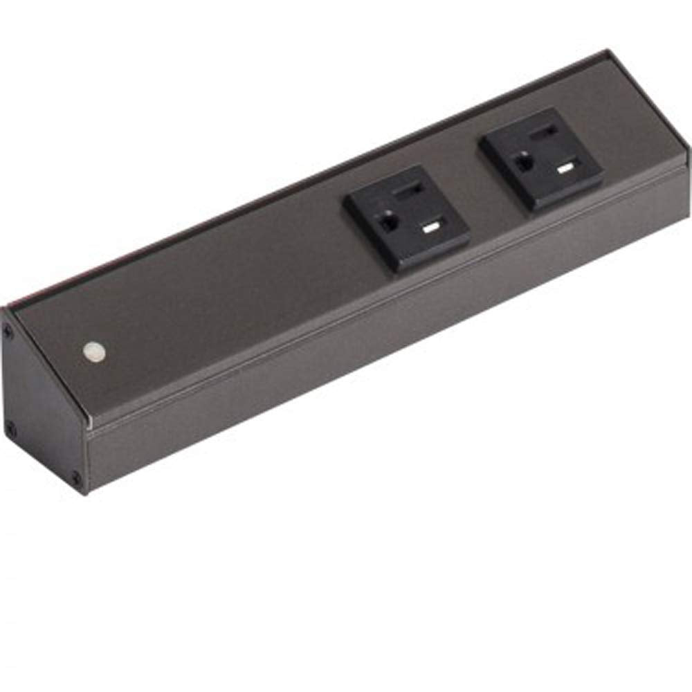 Task Lighting APT36-4B-P-BZ 36" APT Series Slim Angle Power Strip, Bronze Finish, Black Receptacles