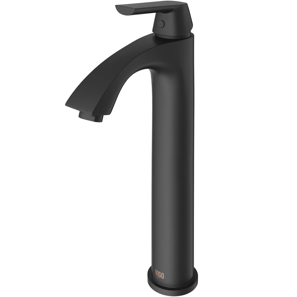 VIGO Linus 10.625 inch H Single Hole Single Handle Bathroom Faucet in Matte Black - Vessel Sink Faucet VG03013MB