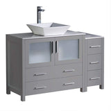 Fresca FCB62-3612GR-CWH-V Fresca Torino 48" Gray Modern Bathroom Cabinets w/ Top & Vessel Sink