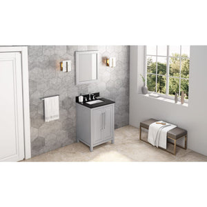 Jeffrey Alexander VKITCAD24GRBGR 24" Grey Cade Vanity, Black Granite Vanity Top, undermount rectangle bowl