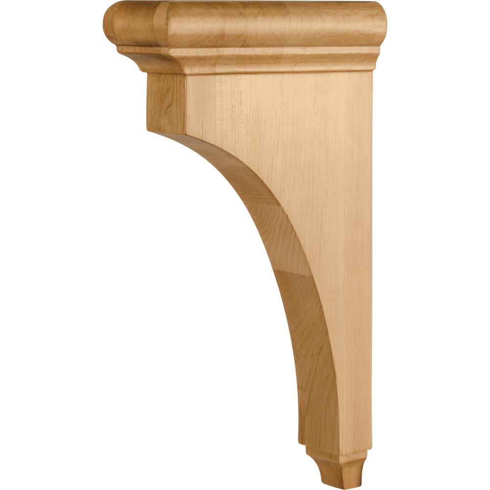 Hardware Resources COR38-3-HMP 3" W x 8" D x 14" H Hard Maple Bullnose Cap Corbel