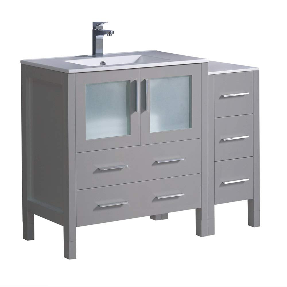 Fresca FCB62-3012GR-I Fresca Torino 42" Gray Modern Bathroom Cabinets w/ Integrated Sink