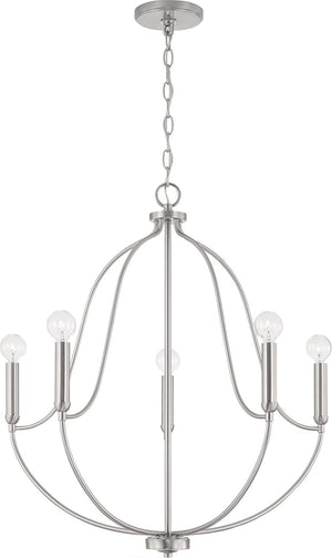 Capital Lighting 447051BN Madison 5 Light Chandelier Brushed Nickel