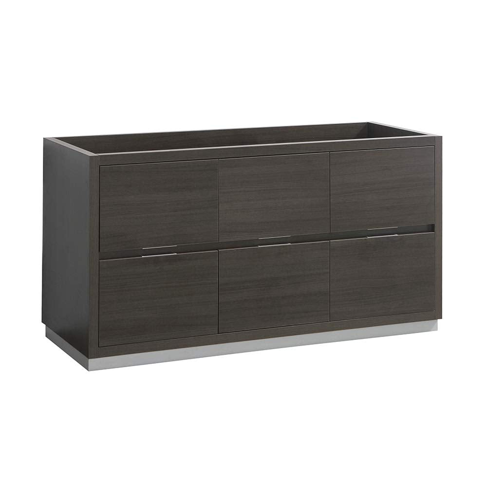 Fresca FCB8460GO Fresca Valencia 60" Gray Oak Free Standing Single Sink Modern Bathroom Cabinet