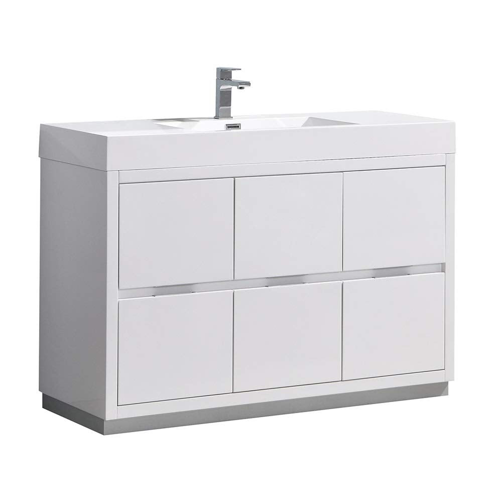 Fresca FCB8448WH-I Fresca Valencia 48" Glossy White Free Standing Modern Bathroom Vanity