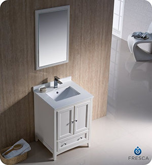 Fresca Bath FVN2024AW Oxford Vanity, 24", Antique White