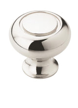 Amerock Cabinet Knob Polished Chrome 1-1/4 inch (32 mm) Diameter Everyday Heritage 1 Pack Drawer Knob Cabinet Hardware