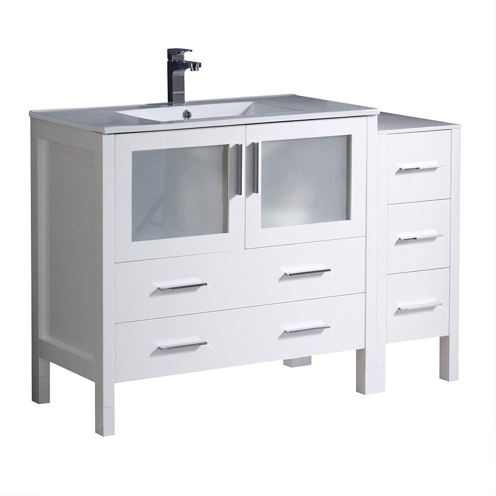 Fresca FCB62-3612WH-I Fresca Torino 48" White Modern Bathroom Cabinets w/ Integrated Sink