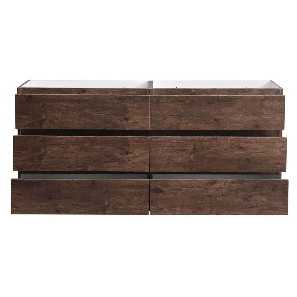 Fresca FCB93-3636RW-D Fresca Lazzaro 72" Rosewood Free Standing Double Sink Modern Bathroom Cabinet