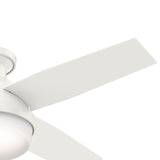 Hunter Fan Dempsey Low Profile Ceiling Fans with Lights and Remote, Flush Mount Ceiling Fan with Lights, Metal, Brushed Nickel Finish, 44 Inch LED