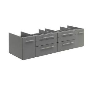 Fresca FCB6160GR-VSL Fresca Lucera 60" Gray Wall Hung Single Vessel Sink Modern Bathroom Cabinet