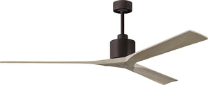 Matthews Fan NKXL-TB-GA-72 Nan XL 6-speed ceiling fan in Matte White finish with 72” solid gray ash tone wood blades