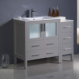 Fresca FCB62-3012GR-I Fresca Torino 42" Gray Modern Bathroom Cabinets w/ Integrated Sink