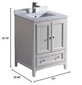 Fresca FCB2024AW-CWH-U Antique White Bathroom Cabinet