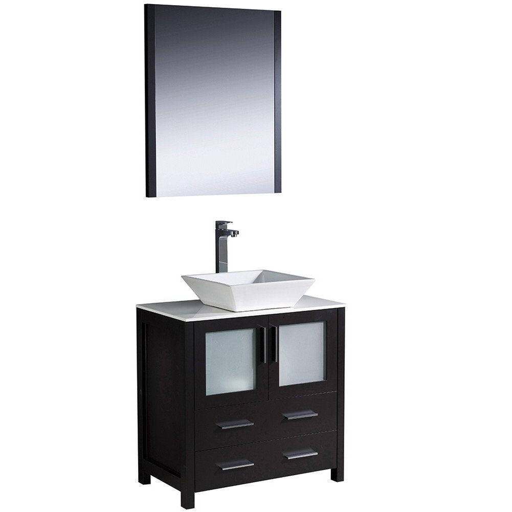 Fresca FVN6230ES-VSL Fresca Torino 30" Espresso Modern Bathroom Vanity w/ Vessel Sink