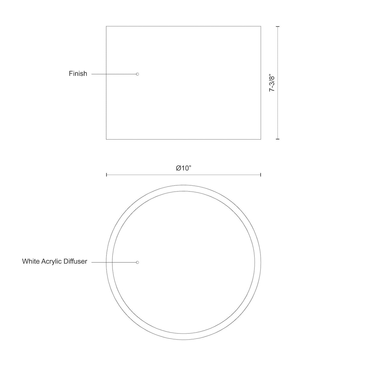 Kuzco FM11410-WH MOUSINNI 10" FM White 120V ELV LED 3000K 90CRI 17W