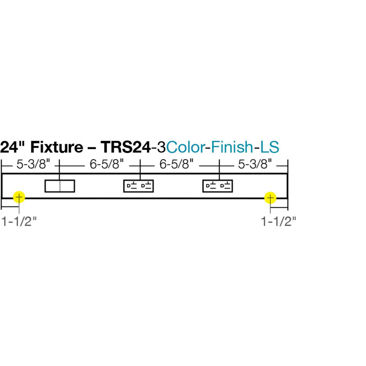 Task Lighting TRS24-3W-WT-LS 24" TR Switch Series Angle Power Strip, Left Switches, White Finish, White Switches and Receptacles