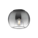 Kuzco FM57508-BK/SM SAMAR 8" FLUSH MOUNT MATTE BLACK TRANSITION SMOKED GLASS E26 60W