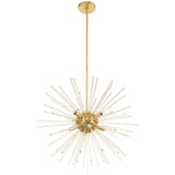 Livex Lighting 41256-12 Utopia - 25.75" Eight Light Chandelier, Satin Brass Finish with Clear Rods Crystal