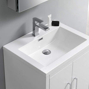 Fresca FVN9430WH Fresca Imperia 30" Glossy White Free Standing Modern Bathroom Vanity w/ Medicine Cabinet