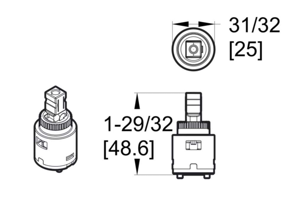 Pfister Model: 974-0740 Ceramic Disc Cartridge 974-0740