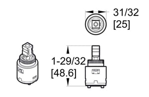Pfister Model: 974-0740 Ceramic Disc Cartridge 974-0740