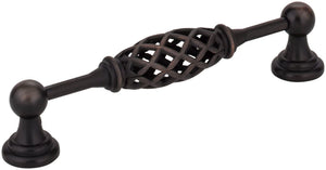 Jeffrey Alexander 749-128B-DBAC 128 mm Center-to-Center Brushed Oil Rubbed Bronze Birdcage Tuscany Cabinet Pull