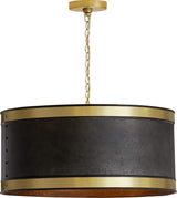 Capital Lighting 335641GB Barrow 4 Light Pendant Galvanized Black and True Brass