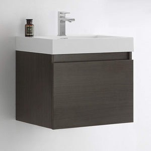 Fresca FCB8006GO-I Fresca Nano 24" Gray Oak Modern Bathroom Cabinet w/ Integrated Sink