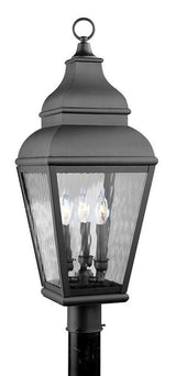 Livex Lighting 2606-04 Outdoor Post with Clear Water Glass Shades, Black