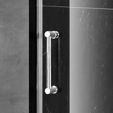 Frameless Sliding Shower Door, 76-in. x 60-in. Glass Shower Door, Shower Glass Door with Clear Tempered Glass in Chrome Finish