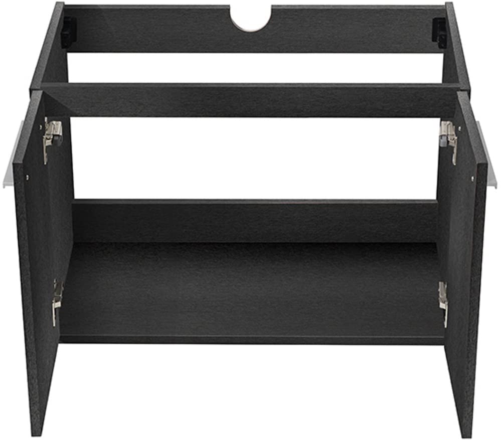 Fresca FCB8089BW Fresca Vista 30" Black Wall Hung Modern Bathroom Cabinet