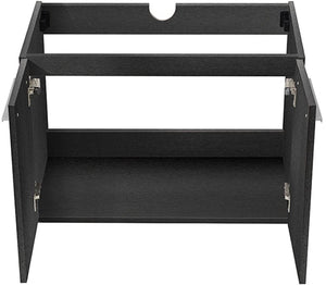 Fresca FCB8089BW Fresca Vista 30" Black Wall Hung Modern Bathroom Cabinet
