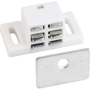 Hardware Resources 50651 25 lb White Single Magnetic Catch with Zinc Strike and Screws