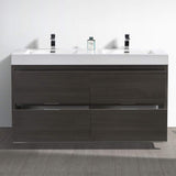 Fresca FCB8460GO-D-I Fresca Valencia 60" Gray Oak Free Standing Double Sink Modern Bathroom Vanity