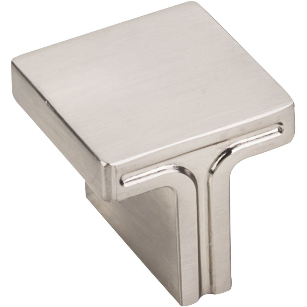 Jeffrey Alexander 867L-SN 1-1/8" Overall Length Satin Nickel Square Anwick Cabinet Knob