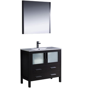 Fresca FVN6236ES-UNS Fresca Torino 36" Espresso Modern Bathroom Vanity w/ Integrated Sink