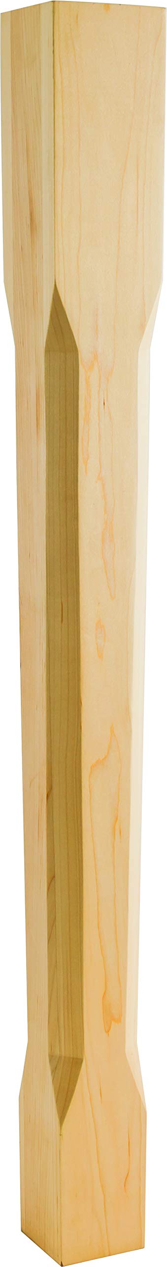 Hardware Resources P70-RW 3-1/2" W x 3-1/2" D x 35-1/2" H Rubberwood Hexagonal Post