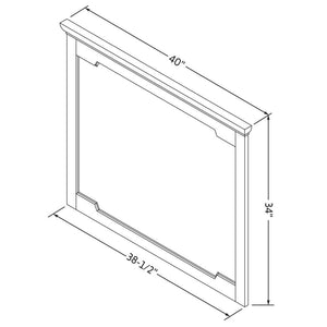 Jeffrey Alexander MIR2CHA-40-GR 40" W x 1-1/2" D x 34" H Grey Chatham mirror