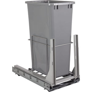 Hardware Resources WC-EMBM-S50G 50qt Wire Single Trashcan Pullout with Soft-close Slides