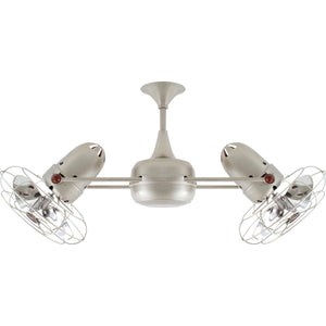 Matthews Fan DD-BN-MTL Duplo Dinamico 360” rotational dual head ceiling fan in Brushed Nickel finish with Metal blades.