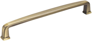 Jeffrey Alexander 1092-160AB 160 mm Center-to-Center Brushed Antique Brass Square Milan 1 Cabinet Pull