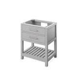 Jeffrey Alexander VKITWAV30GRCQR 30" Grey Wavecrest Vanity, Calacatta Vienna Quartz Vanity Top, undermount rectangle bowl