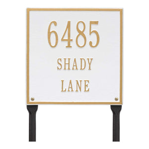 Whitehall 2115WG - Personalized Square Plaque - Standard - Lawn - 3 line