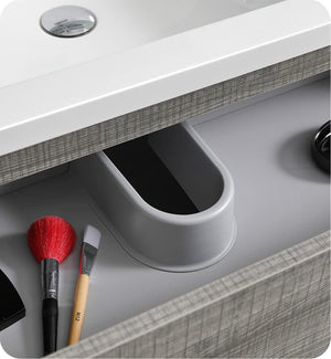 Fresca FCB9336HA Fresca Lazzaro 36" Glossy Ash Gray Free Standing Modern Bathroom Cabinet